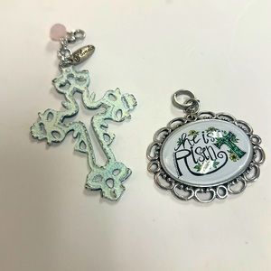 Lot of two Plunder Pendants-“He has arisen” and Plunder Cross